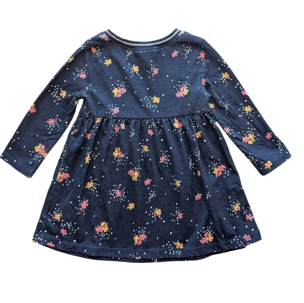 Old Navy Girls Floral Navy Kids Dress Cotton Size 12-18m